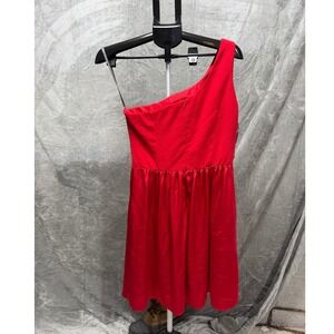 Vera Wang One Shoulder Red Cocktail‎ Dress Size 8